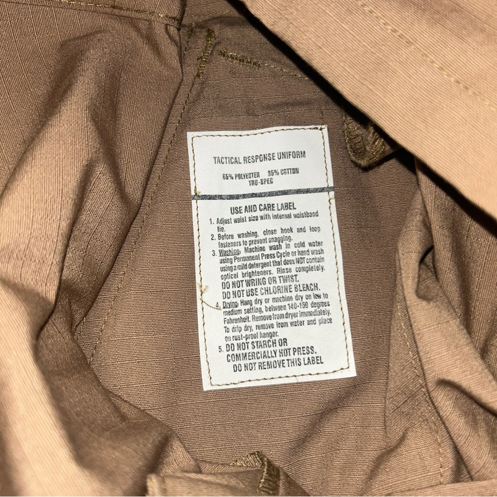 NWT Tru‎ Spec Shirt Mens XSMALL  Brown Camel Ripstop Tactical Response Uniform - Picture 5 of 8